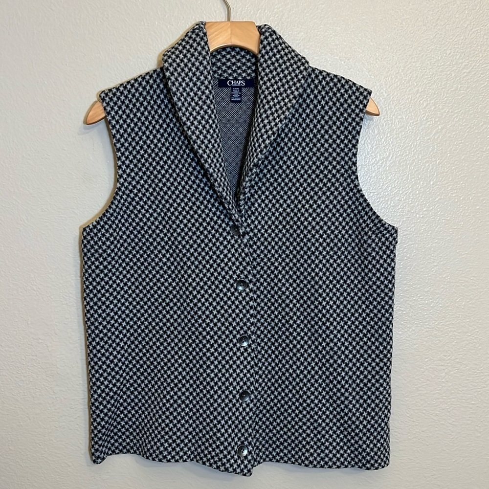 Chaps Gray Sweater Button Vest